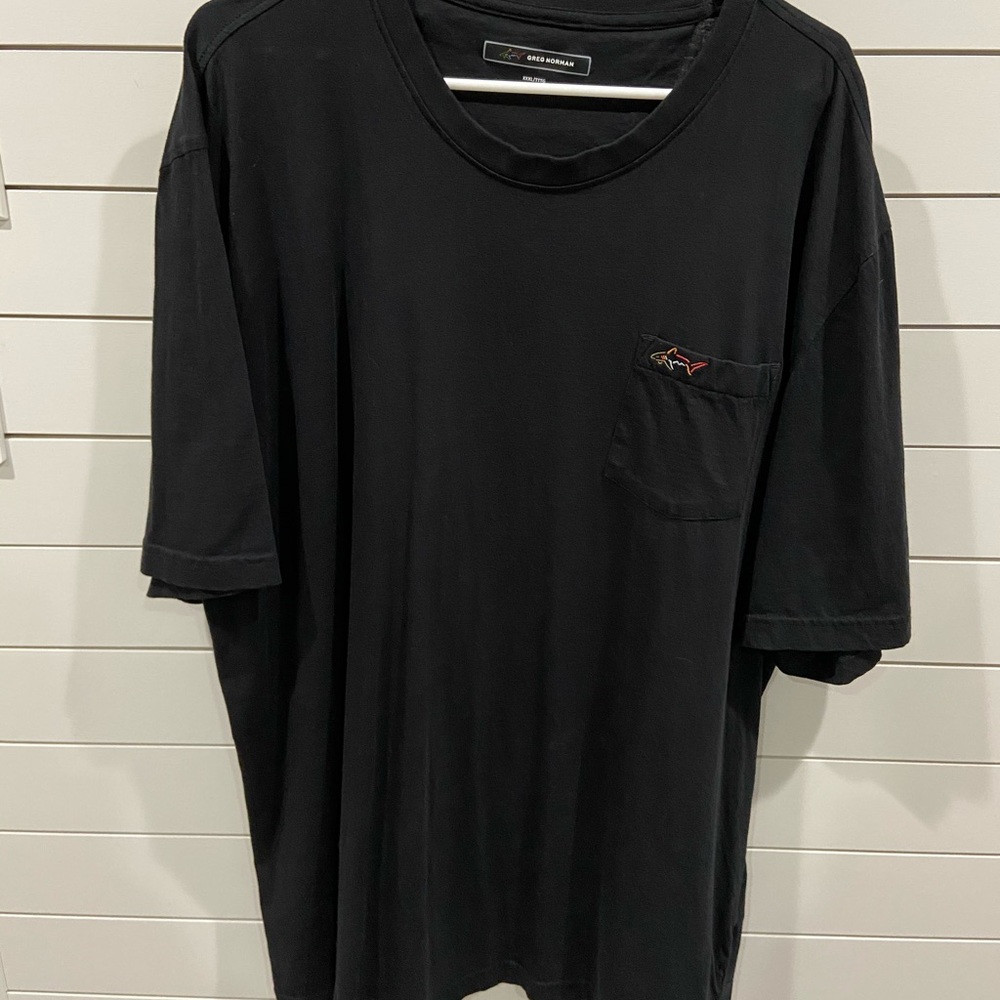 Greg Norman Black Fishing Pocket Tee